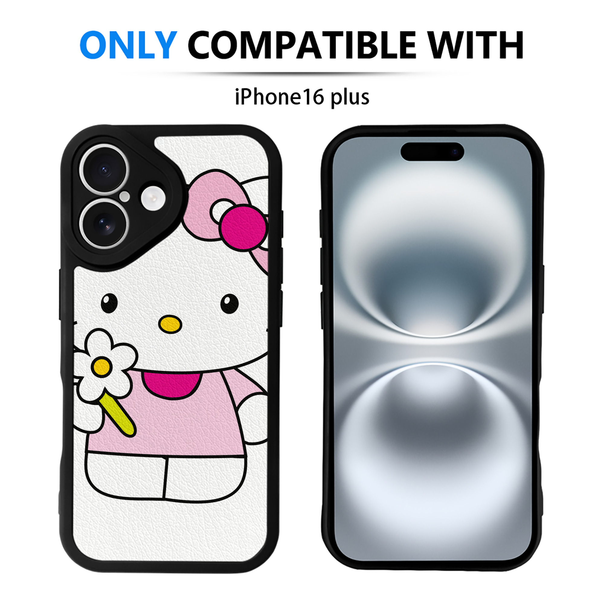 （画像用） Hello Kitty ハローキティ 【iPhone 16シリーズ対応】シリコンスマホケース（レザー調） 材質：シリコン